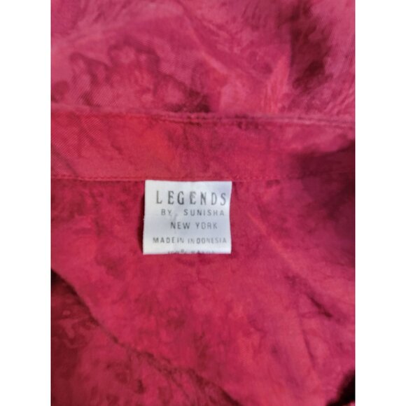 Legends By Sunisha Womens Floral Print Tunic Jacket Size Medium Red Lightweight - Picture 3 of 8